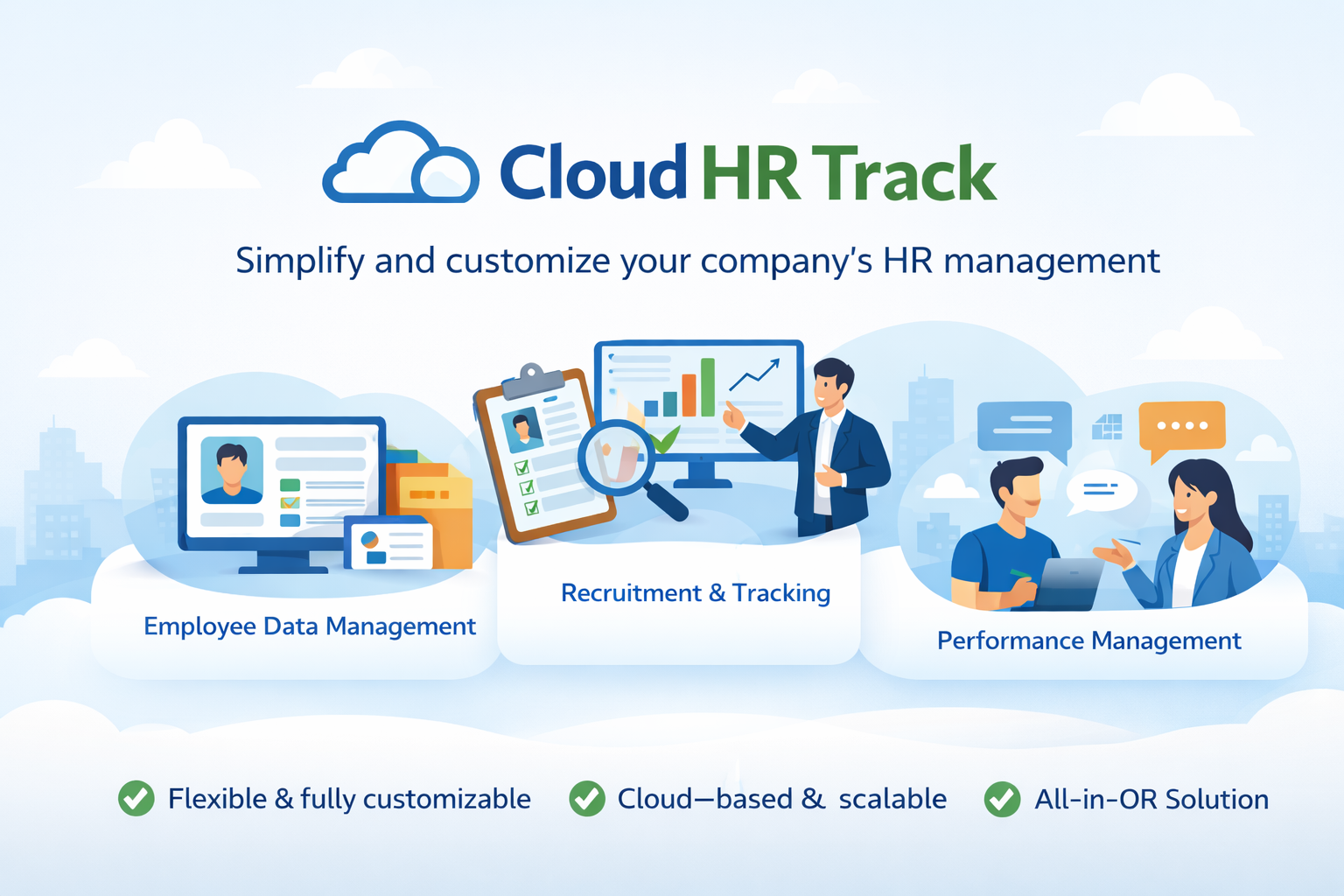 Cloud HR Track platform features showcased